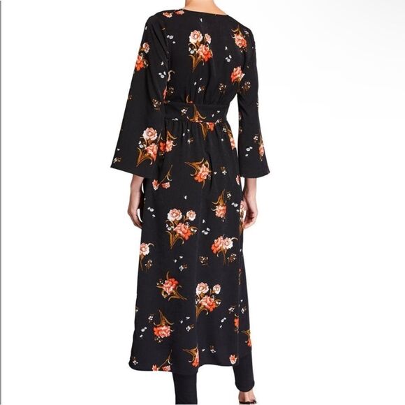 Moon River Floral Kimono Open Dress - Picture 6 of 12